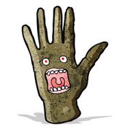 cartoon screaming hand
