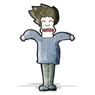 Cartoon Man Shrugging Shoulders N12