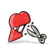 cartoon scissors cutting heart symbol N2