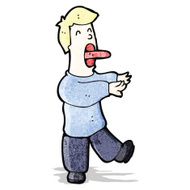 cartoon sleepwalking man