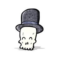 cartoon skull in top hat N9