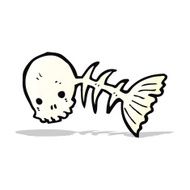 cartoon skeleton fish N2
