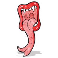 cartoon halloween mouth sticking out tongue N2