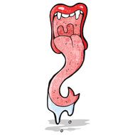 cartoon halloween mouth sticking out tongue N4