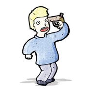cartoon man with gun to head