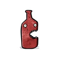 cartoon red wine bottle N2
