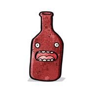 cartoon red wine bottle N3