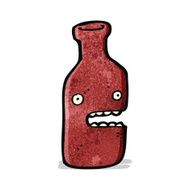 cartoon red wine bottle N4