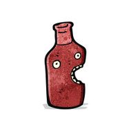 cartoon red wine bottle N6