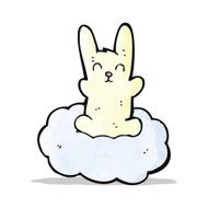 cartoon rabbit on cloud