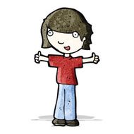cartoon boy giving thumbs up symbol N2