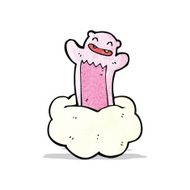 cartoon pink teddy on cloud