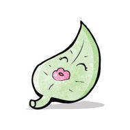 cartoon leaf with face