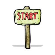 cartoon race start sign N2