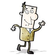 cartoon waving man N14