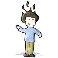 cartoon man with flyaway hair