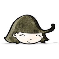 cartoon girl with hair blowing in wind