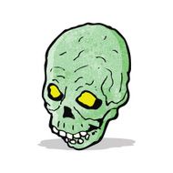 cartoon green skull