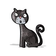 cartoon black cat