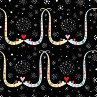 Two snakes fell in love Valentine&#039;s Day Card Vector illustration
