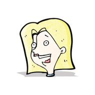cartoon happy blond woman