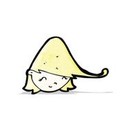 cartoon happy blond girl&#039;s face