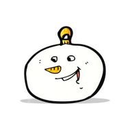 cartoon snowman face bauble N2