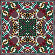 Traditional ornamental floral paisley bandanna You can use this N5