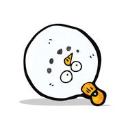 cartoon snowman face bauble N4
