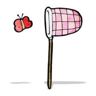 cartoon butterfly and net N2
