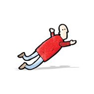 cartoon man flying in dream N2
