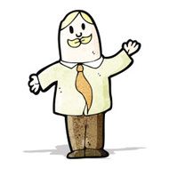 cartoon waving businessman N2