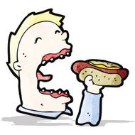cartoon man eating junk food N2