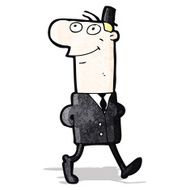 cartoon businessman walking to work N6
