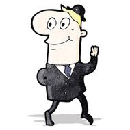 cartoon businessman walking to work N7