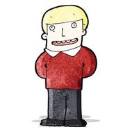 cartoon grinning man
