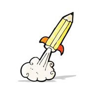 cartoon rocket pencil N2