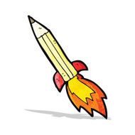 cartoon rocket pencil N3