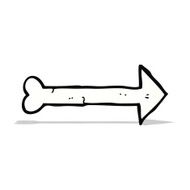 cartoon bone direction sign