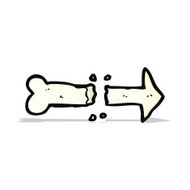 cartoon bone direction sign N2