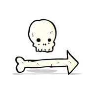 skull halloween direction sign