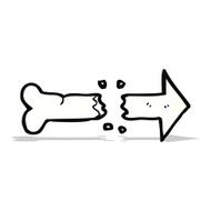 cartoon bone direction sign N3