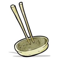 cartoon chopsticks and bowl