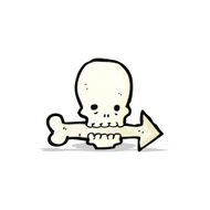 cartoon skull with arrow N3