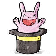 cartoon rabbit in hat trick