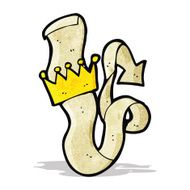 cartoon crown and scroll N3