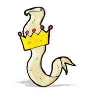 cartoon crown and scroll N4