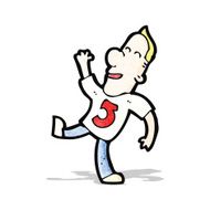 cartoon man in number three shirt
