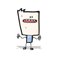 cartoon block head man