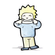 cartoon boy pulling face